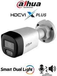 DAHUA DHT0290119 DAHUA DH-HAC-HFW1500RLN-IL-T - Camara Bullet Full Color de 5 Megapixeles/Audio 2 vias/ Iluminador Dual Inteligente Mediante IR y Luz Calida/ Leds para 30 Metros/ DNR Para Reduccion de