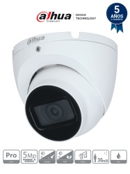 DAHUA DHT0300045 DAHUA HAC-HDW2501TLM-A - Camara Domo 5MP Serie Pro con lente de 2.8mm y angulo de 111; IR 30m microfono integrado carcasa metalica WDR 120dB IP67 con tecnologia Starlight y HDC