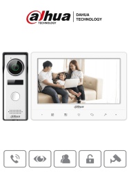 DAHUA DHT2170004 DAHUA KTA02 - Kit de Videoportero analogico con monitor tactil de 7" y frente de calle con camara de 1.3MP con DWDR y proteccion IP66. Controla hasta 2 frentes de calle y 3 monitores