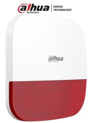 DAHUA DHT2480007 DAHUA DHI-ARA13-W2 - Sirena con estrobo inalambrica para exterior Roja Potencia: 110dB Multiples sonidos de alarma Proteccion: IP65 Alarma de bateria baja App DMSS Frecuencia 4