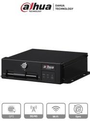 DAHUA DHT4350014 DAHUA DHI-MXVR1004-GFWI - DVR movil de 4 canales analogicos 1 IP Resolucion 1080p Comunicacion Ethernet Wi-Fi y 3G/4G Incorpora GPS Principales analiticos: DSM y ADAS Admite 2