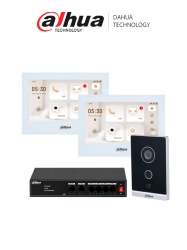 DAHUA KITVPIPWIFI01DH - Kit de Videoportero IP WiFi Dahua con 2 Monitores de 7", Frente de Calle y Switch PoE