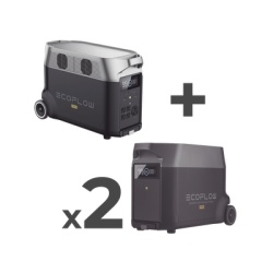 ECOFLOW DLTPRO2BP Estacion de Energia Portatil DELTA PRO 3600Wh Litio LFP / 5 AC 3600W (7200W Pico) / 2 USB-C 200W / Capacidad para Aumentar Respaldo / Cargador de Coche 10A a 12.6V / Conectividad WiF