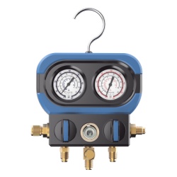 EPCOM AM-AA Manifold de 2 Valvulas AMAA para Refrigeracion / Compatible con R22 R32/R410A R404A R407C / Escala de Manometro Multigas / Interfaz 5/16" SAE / Rango de Vacio -30 inHg / Presion Maxima 500