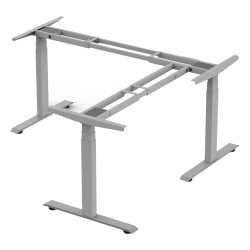 EPCOM INDUSTRIAL EM33-3A3 Base de Escritorio Motorizado Profesional Tipo L (3 Columnas) / Altura Ajustable 60-125cm / Estructura Estable / Funcionamiento Suave / 4 Preset de Posiciones / Color Gris /