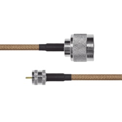 EPCOM INDUSTRIAL SN-142-MIN-180 Jumper de Cable Coaxial RG-142/U de 180 cm y Conectores N Macho a Mini-UHF Macho.