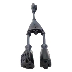 EPCOM POWERLINE DIY-VCA Cable de Derivación VCA / 1 Entrada Macho a 2 Salidas Hembra / 120 VCA / 18 AWG 3 Conductores / NEMA 5-15P / SJT 400 mm