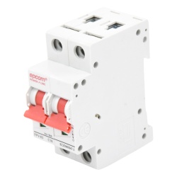 EPCOM POWERLINE FPV63 Protección Térmica/ Interruptor 2P, 16A, Corriente Directa 800 Vcc para Aplicación Fotovoltaica Montaje Riel DIN