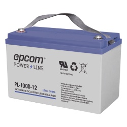 EPCOM POWERLINE PL-100-D12 Acumulador EPCOM 12V, 100Ah Tecnología VRLA AGM Ciclo Profundo para Aplicaciones Fotovoltaicas terminales tipo M6 ( HEX )