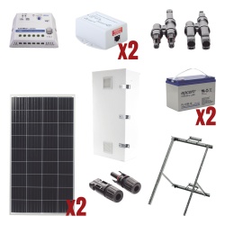 EPCOM POWERLINE PL-1224G-2R Kit Solar de 28 W con PoE Pasivo 24 Vcc para 2 Radios de Ubiquiti airMAX, Cambium ePMP