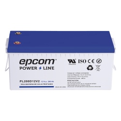 EPCOM POWERLINE PL200D12V2 Batería de Respaldo AGM / 12 VCC / 200 Ah / Ciclo Profundo / Terminales T5 / Certificación UL
