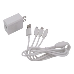 EPCOM POWERLINE PL52C Cargador de Pared USB / 3 Puertos / Salida 5 Vcc 2 A / Cable Extensor 1.2 m (3.9 ft) / Entrada Universal 100-240 Vca / Multi-conector