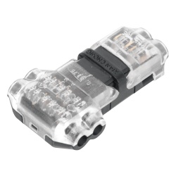 EPCOM POWERLINE TCON2 Conector T / 2 Contactos / Extracción Sin Corte / 0.35 a 0.75 mm² / Diámetro Máx 2.1 mm / Transparente con Negro