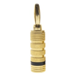 EPCOM PROAUDIO EP-BSCB Conector Banana Tipo Tornillo para Bocinas | Instalaciones Profesionales de Audio | Chapado en Oro | Color Negro (1 Pieza)