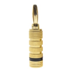 EPCOM PROAUDIO EP-BSCB Conector Banana Tipo Tornillo para Bocinas | Instalaciones Profesionales de Audio | Chapado en Oro | Color Negro (1 Pieza)