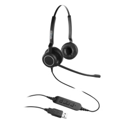 EPCOM PROAUDIO PROA-HS10USBD Audifonos USB de Diadema ESTEREO con Audio HD / Microfono con Cancelacion de Ruido / Calidad para uso en Oficina