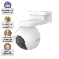 EZVIZ CS-CB8/SP Cámara PT de Batería Recargable / 3 Megapixel / Wi-Fi / IR 15 m (49.2 ft) / Panel Solar 4.5 W / IP65