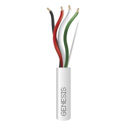 GENESIS 2115-1101/1000 Bobina de 305 Metros (1000 Pies) / Cable de Cobre / 4 x 18 AWG / Riser / Color Blanco / Para Aplicaciones de Alarmas de Intrusion/Control de Acceso/ Automatizacion / Interfonos