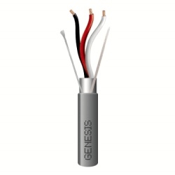 GENESIS 2228-1109 Bobina de 305 Metros (1000 Pies) de Cable 3 x 18 AWG / Riser / BLINDADO / Tipo FPLR CMR CL3R / Color Gris / Para Aplicaciones en Sistemas de Seguridad Audio Control y Otras Aplicacio