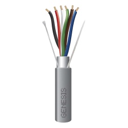 GENESIS 3206-1109 Bobina de 305 Metros (1000 Pies) de Cable 6 x 22 AWG / Blindado / Plenum de Color Gris / Aplicaciones de Audio Seguridad y Control