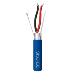GENESIS 3214-2106 Bobina de 305 Metros (1000 Pies) de Cable 2 x 18 AWG / Plenum / BLINDADO / Tipo FPLP CMP CL3P / Color Azul / Para Aplicaciones en Sistemas de Seguridad Audio Control y otras Aplicaci