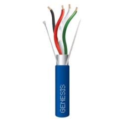 GENESIS 3215-2106 Bobina de 305 Metros (1000 Pies) de Cable 4 x 18 AWG / Plenum / BLINDADO / Tipo FPLP CMP CL3P / Color Azul / Para Aplicaciones en Sistemas de Seguridad Audio Control y otras Aplicaci
