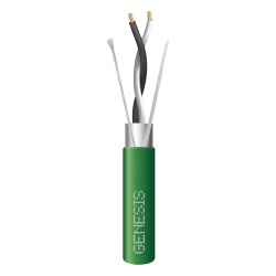 GENESIS 3320-2105 Bobina de 305 Metros (1000 Pies) / Cable 2 x 22 AWG / Color Verde / Blindado / Plenum / Trenzado para Aplicaciones de Transmision de Datos a Alta Velocidad para Automatizacion EIA-48
