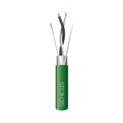 GENESIS 3320-2105 Bobina de 305 Metros (1000 Pies) / Cable 2 x 22 AWG / Color Verde / Blindado / Plenum / Trenzado para Aplicaciones de Transmision de Datos a Alta Velocidad para Automatizacion EIA-48