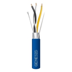 GENESIS 3324-2106 Bobina de 305 Metros (1000 Pies) / Cable 3 x 22 AWG / Color Azul / Blindado / Plenum / 1 Par Trenzado para Aplicaciones de Transmision de Datos a Alta Velocidad para Automatizacion E
