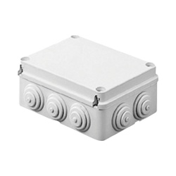 GEWISS GW-44-010 Caja Estanca de PVC Para Derivacion y Conexion 12 Entradas Tapa Atornillada 380x300x120 mm (Area interna) Uso Exterior IP55 Material que no Propaga el Fuego y Libre de Halogenos