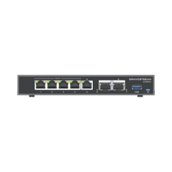 GRANDSTREAM GCC6010 4 en 1: Firewall Nueva Generacion Router IP PBX (24 usuarios / 8 llamadas) Switch Gigabit de 5 Puertos (4 PoE) y 2 Puertos SFP 2.5 Gigabit
