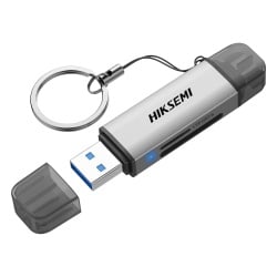 HIKSEMI by HIKVISION HS-HUB-CR01 Lector de Tarjetas 2 en 1 / Conector Dual USB-A y USB-C / Soporta SD y Micro SD / 5 Gbps / Aleacion de Aluminio