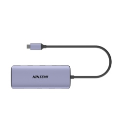 HIKSEMI by HIKVISION HS-HUB-DS8 Hub USB-C 8 en 1 / HDMI 4K / 3x USB 3.0 + 1x USB 2.0 / SD + Micro SD / PD 100W / Aleacion de Aluminio