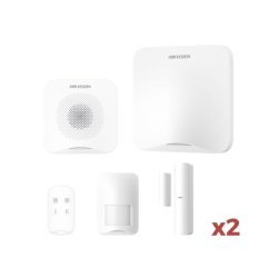 HIKVISION AXHOME-KIT-GSM Kit de Alarma Inalámbrica / 16 Zonas / Wi-Fi y GSM 3G/4G / Alcance 1,200 m (3,937 ft) / PIR 10 m (32.8 ft) 90° / Compatible Hik-Connect