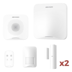 HIKVISION AXHOME-KIT-WIFI Kit de Alarma Inalámbrica / 16 Zonas / Alcance 1200 m (3937 ft) / Wi-Fi / Sirena 95 dB / PIR 10 m (32.8 ft) / 2 Contactos Magnéticos