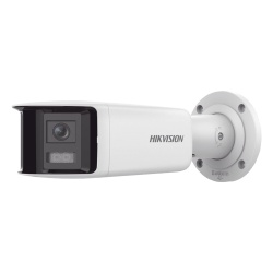 HIKVISION DS-2CD2T46G2P-ISU/SL(C) Cámara Bala IP / 4 Megapixel / Dual Lente 2.8 mm / Panorámica 180° / IR 40 m (131.2 ft) / WDR 120 dB / IP67 / Audio Bidireccional / PoE