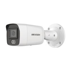 HIKVISION DS-2CD3047G2-LS(C) Bala IP 4 Megapixel / Imagen a Color 24/7 (ColorVu) / Lente 2.8 mm / Luz Blanca 40 mts / Exterior IP67 / WDR 130 dB / Audio y Alarma I/O / Captura Facial / ONVIF / Micro S