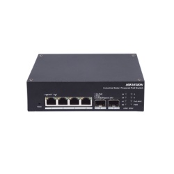 HIKVISION DS-3T1506HP-EI-UPS Switch Industrial con UPS / Administrable Gigabit / 3 Puertos Gigabit PoE+ (30 W) + 1 Puertos Gigabit PoE++ (90 W) / 2 Puertos SFP / 120 W Total / 48 a 57 VCD / Ideal para