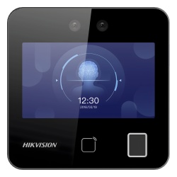 HIKVISION DS-K1T343EFWX-B/S Terminal de Reconocimiento Facial y Control de Acceso / Pantalla Táctil 4.3 pulgadas / Wi-Fi / Facial, Huella, Tarjeta y QR / 1500 Rostros / Batería de Respaldo / Videoportero / Cumplimiento LFT