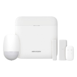 HIKVISION DS-PWA48-KSLIM Kit de Alarma Inalámbrico / 48 Zonas / Sensor PIR 15 m (49.2 ft) / Contacto Magnético Slim / Control Remoto / Batería de Respaldo 12 h / Comunicación 433 MHz