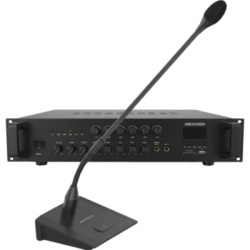 HIKVISION DS-QAEKITMIC-120 Kit de amplificador de Audio + Micrófono | Voceo | Música ambiental | 120 watts