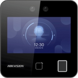 HIKVISION DSK1T343EFWXB/S/DEMO Terminal de Control de Acceso y Asistencia / Reconocimiento Facial y Huella / Wi-Fi / Pantalla Táctil 4.3" / 1500 Rostros / 3000 Huellas / 3000 Tarjetas / Lector QR / Batería de Respaldo