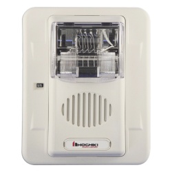 HOCHIKI WHEC24-75WW Sirena Estrobo Para Intemperie Montaje en Muro Color Blanco (0500-05870)