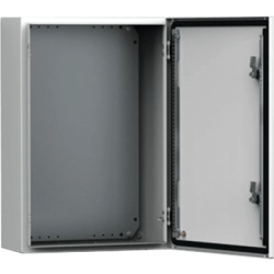 HOFFMAN MAS0404021R5 Gabinete Mural MAS 400 x 400 x 210 mm (15.7 x 15.7 x 8.3 in) / IP66 / NEMA 4/12/13 / IK10 / Acero Dulce 1.5 mm / Platina de Montaje Incluida / Color Gris Claro RAL 7035