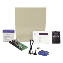 HONEYWELL HOME RESIDEO VISTA48MINI2/6160RF Panel de alarma híbrido / 48 zonas / 3 particiones / comunicador celular 2G / teclado receptor RF / 1 año de datos incluido