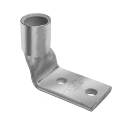 HUBBELL BURNDY HUB-YAV-6CL-2TC-10F-X90 Terminal de Compresion de Barril Corto a 90Â° con Doble Ojillo para Tornillo #10 y Cable 6 AWG / Espaciado de 5/8"