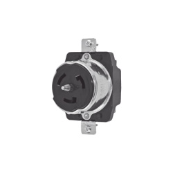 HUBBELL HUB-CS8-369 Receptaculo Trifasico con Bloqueo de Media Vuelta / 50 A 250 VCA / 3 Polos 4 Hilos / Grado Industrial / Color Negro.