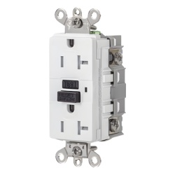 HUBBELL HUB-GFS-G5362-W Contacto GFCI 20 A 125 V / Resistente a Intemperie / A prueba de manipulaciones / Color Blanco (Nema 5-20R) / Grado Industrial.