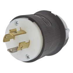 HUBBELL HUB-HBL-2411 Clavija con Bloqueo de Media Vuelta Industrial 20 A 125/250 V CA / 3 Polos 4 Hilos / Nema L14-20P.