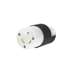 HUBBELL HUB-HBL-457-9C Conector Industrial con Bloqueo de Media Vuelta / 15 A 250 V CA / 2 Polos 3 Hilos / Nema L6-15R / Color Blanco y Negro.